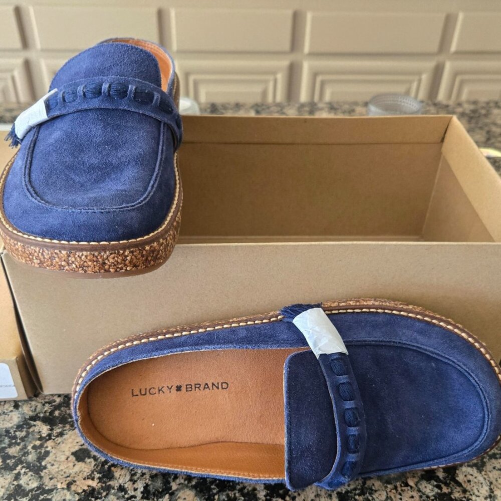 Lucky Brand Slip-on mules blue suede